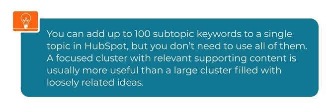 Add subtopic keywords