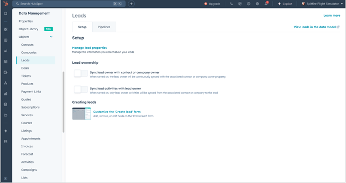 HubSpot Lead owner setup
