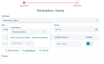 HubSpot property type examples dropdown 2