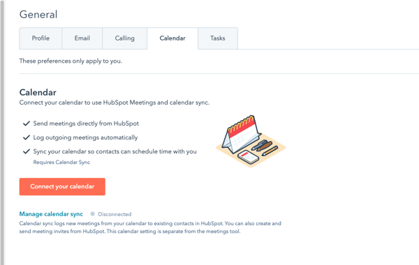Hubspot calendar connect