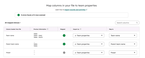 How to Import Teams and Presets in HubSpot